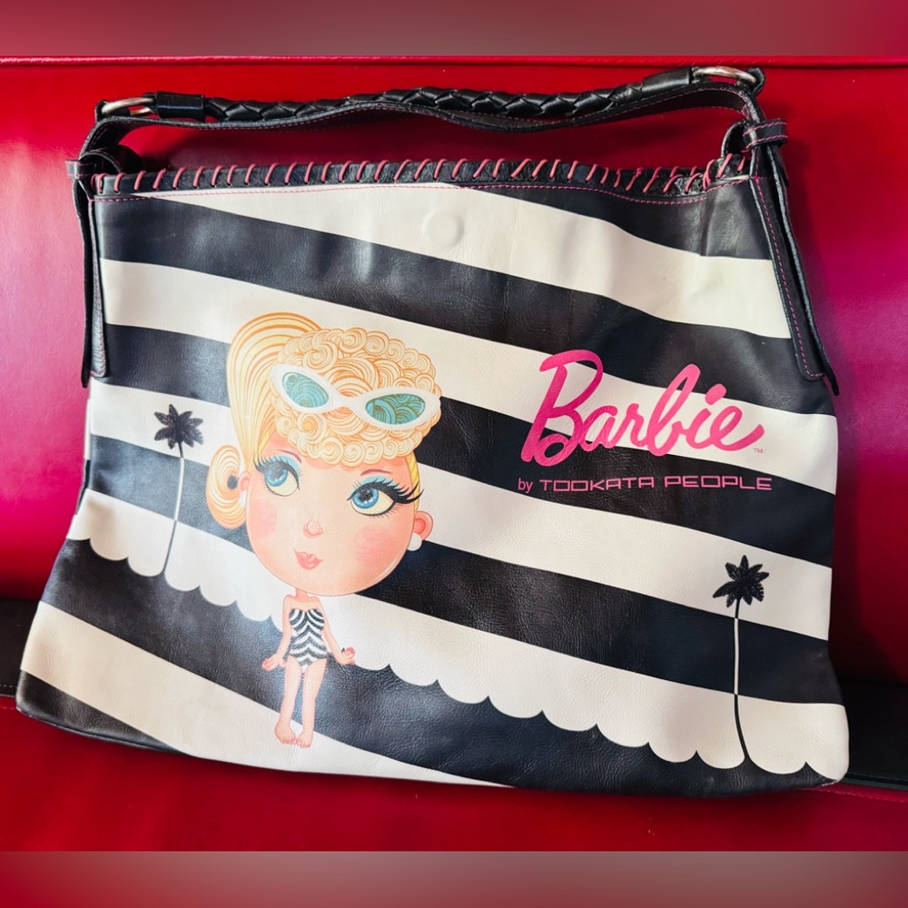 BARBIE by TOOKATA  PEOPLE Black and White Striped Shoulder Bag